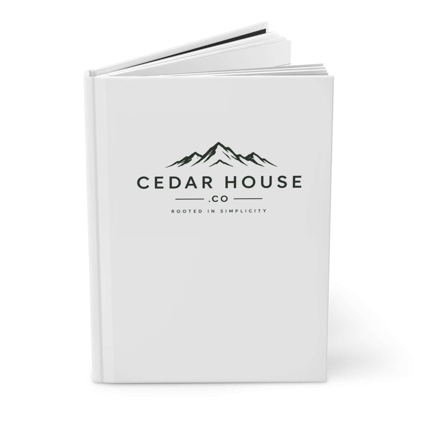 Cedar House Mountain Logo Hardcover Journal — Minimal Matte Notebook for Travel, Nature & Rustic Branding