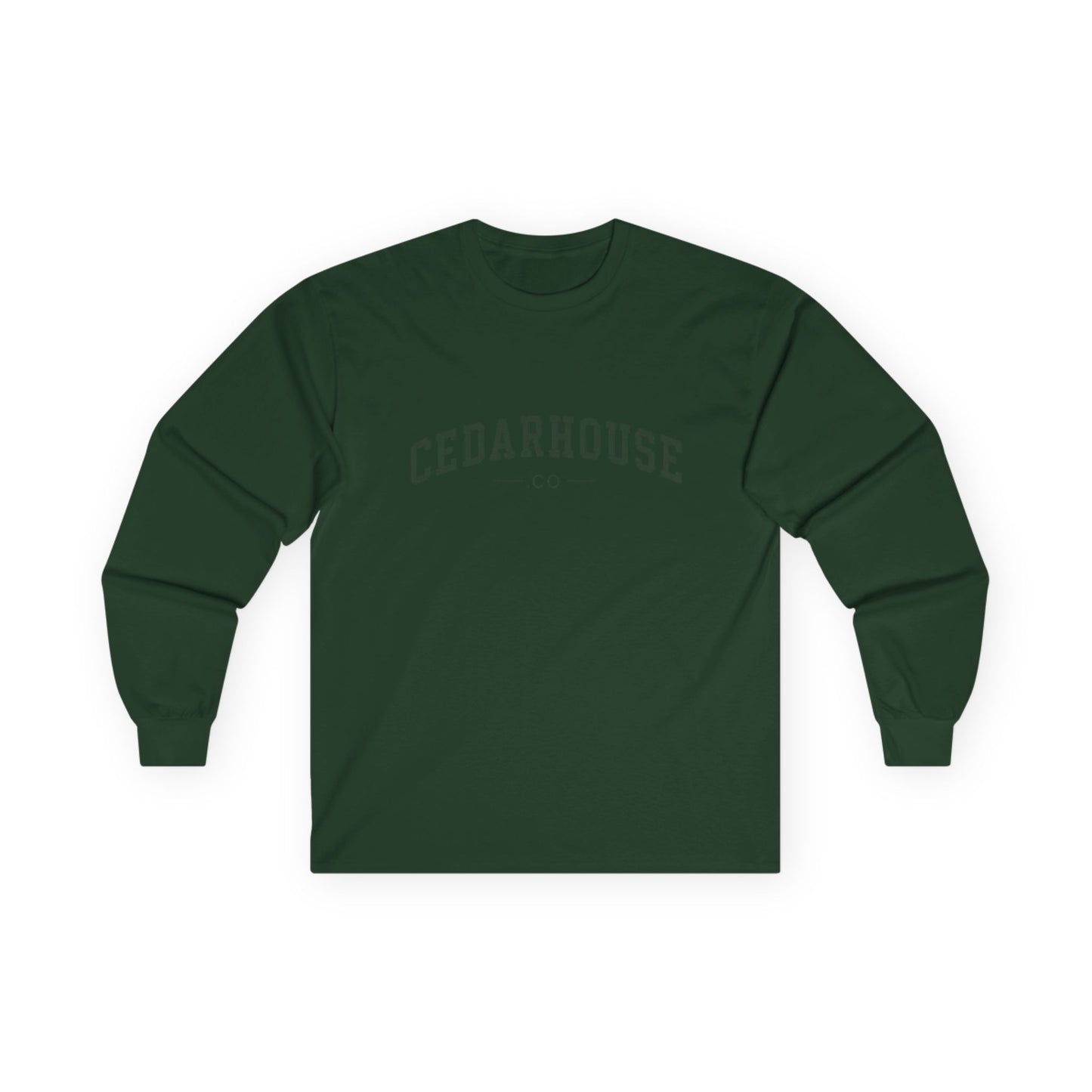 Cedarhouse Arch Logo Long Sleeve — Vintage Collegiate Logo Cotton Shirt