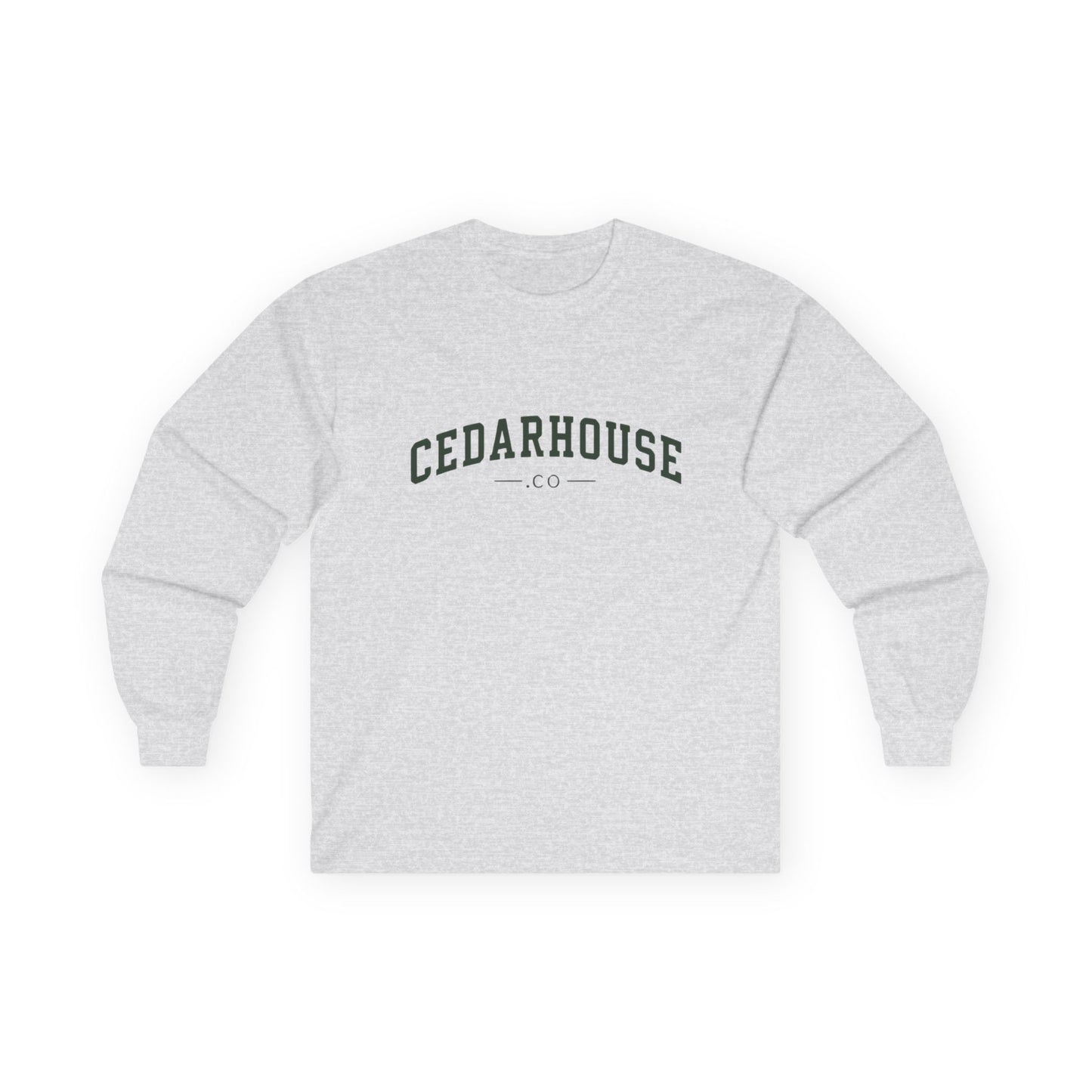 Cedarhouse Arch Logo Long Sleeve — Vintage Collegiate Logo Cotton Shirt