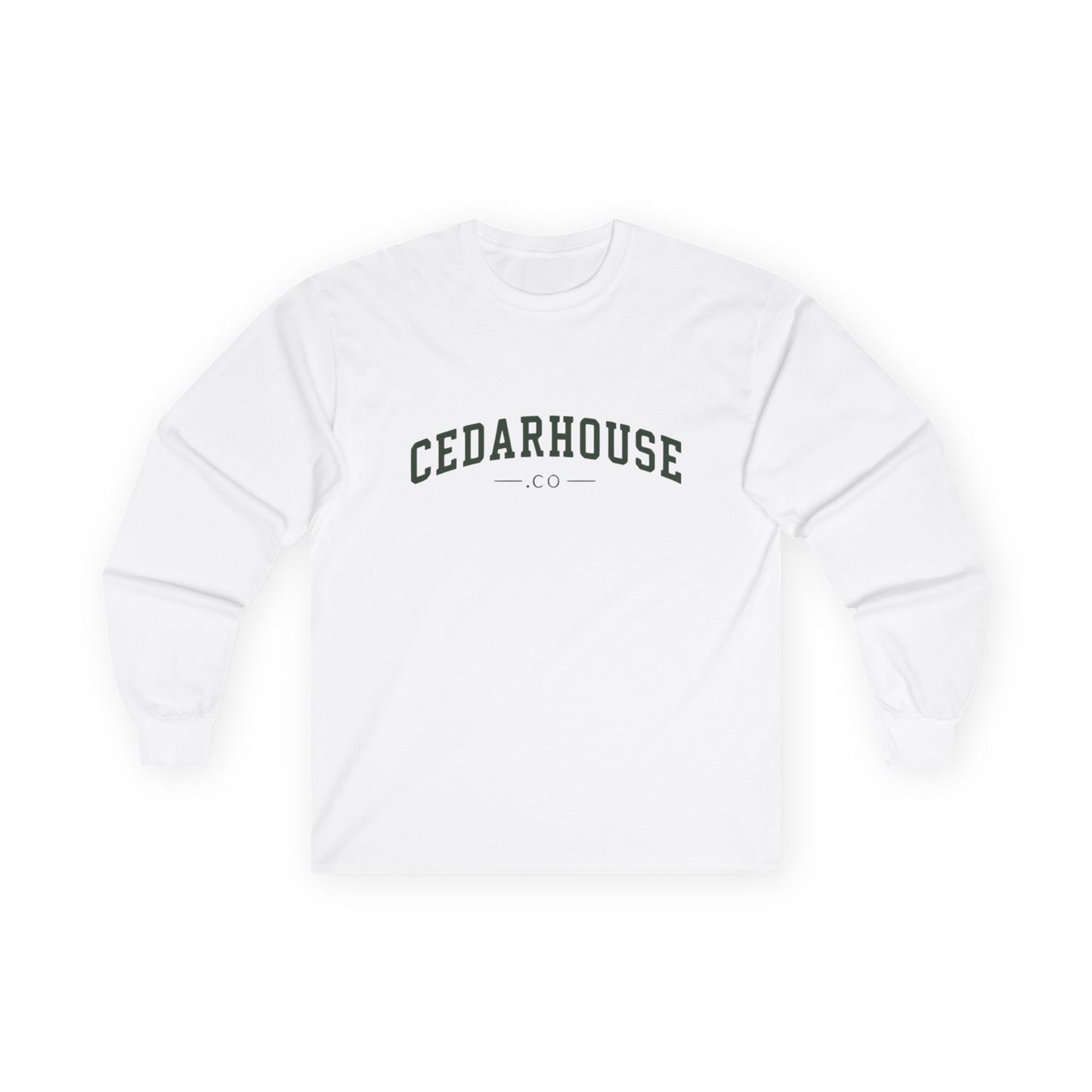 Cedarhouse Arch Logo Long Sleeve — Vintage Collegiate Logo Cotton Shirt