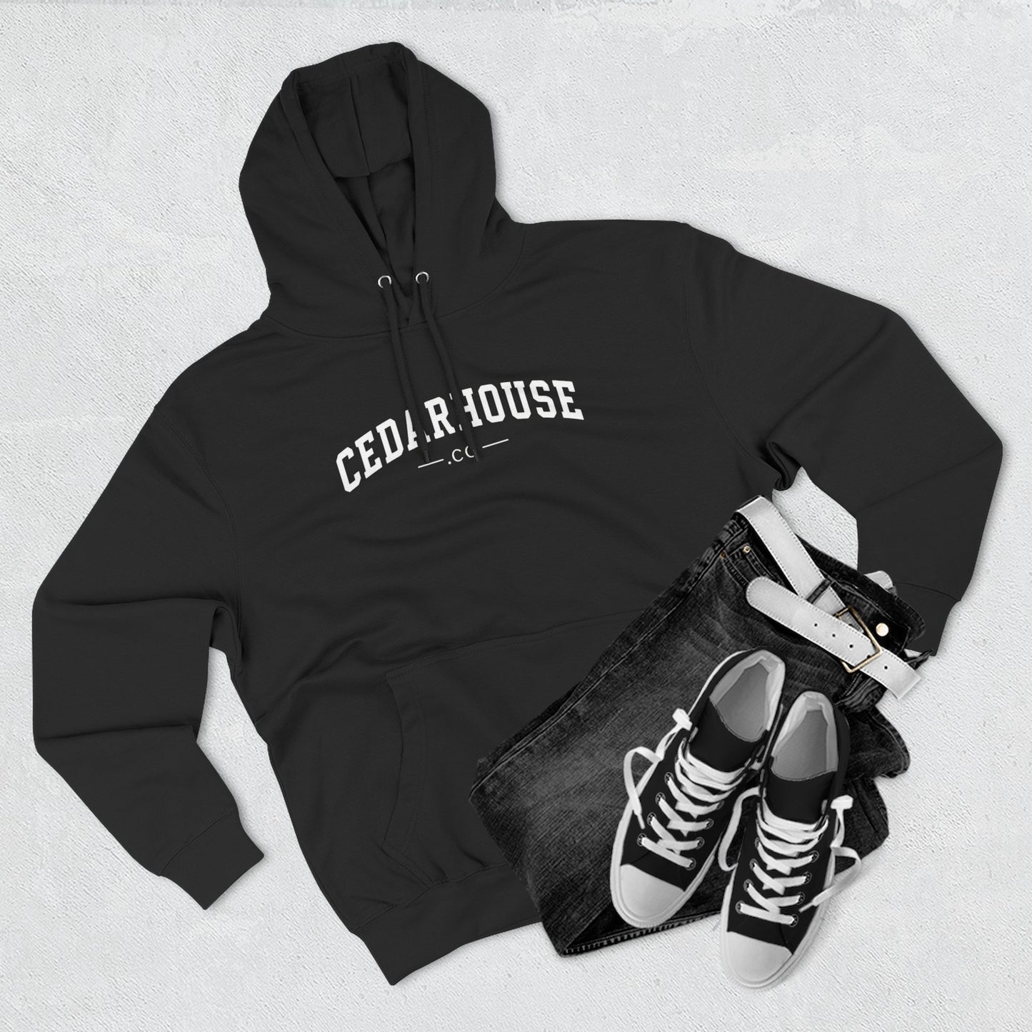 Cedarhouse Arch Logo Hoodie — Classic Fleece Pullover