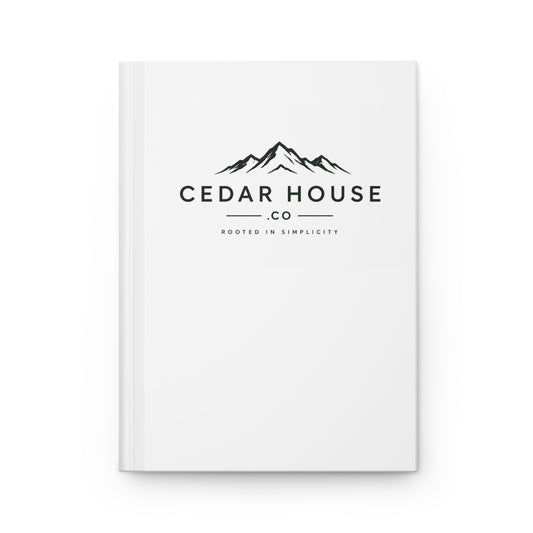 Cedar House Mountain Logo Hardcover Journal — Minimal Matte Notebook for Travel, Nature & Rustic Branding